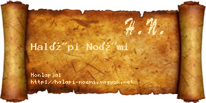 Halápi Noémi névjegykártya